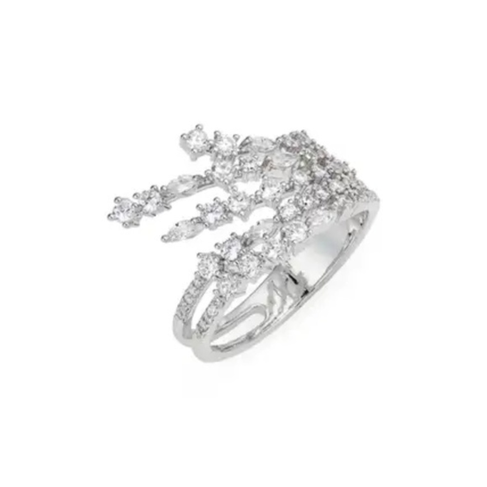 Nordstrom Stunning Angled Mixed Stone Cocktail Statement Ring::NWT::Size 7